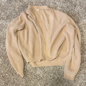 Melrose and Market Beige Ribbed Cardigan
